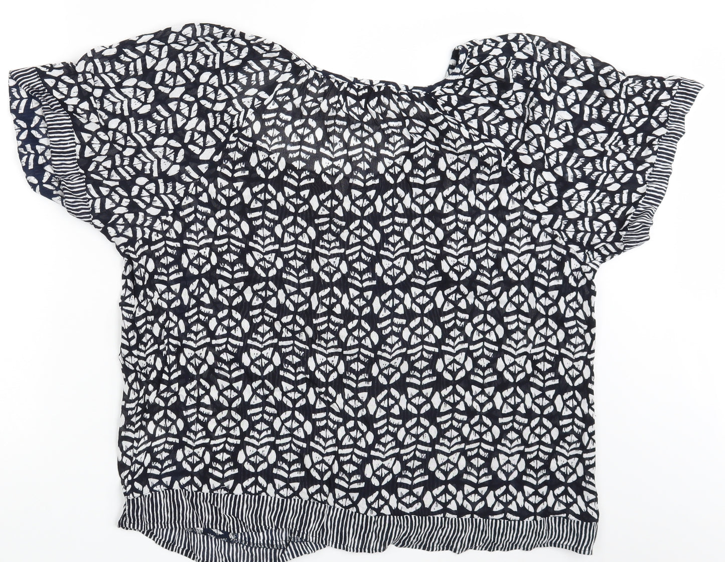 Arista Womens Blue Geometric  Basic Blouse Size 18