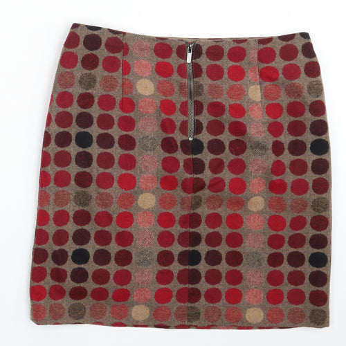 M&S Womens Multicoloured Polka Dot  Mini Skirt Size 14