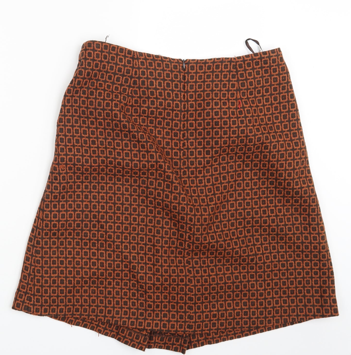 Phase Eight Womens Brown Geometric  Mini Skirt Size 14