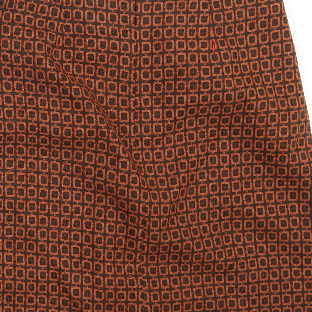 Phase Eight Womens Brown Geometric  Mini Skirt Size 14