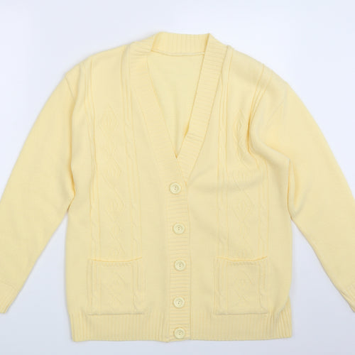 Preworn Womens Yellow Argyle/Diamond Knit Cape Jumper One Size