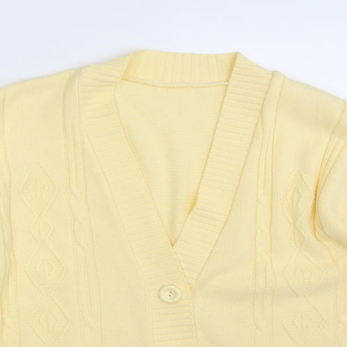 Preworn Womens Yellow Argyle/Diamond Knit Cape Jumper One Size