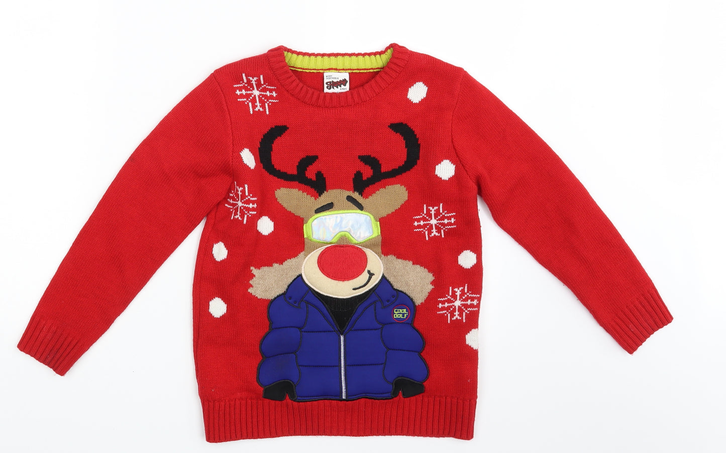 George Boys Red   Pullover Jumper Size 8-9 Years  - Christmas Jumper