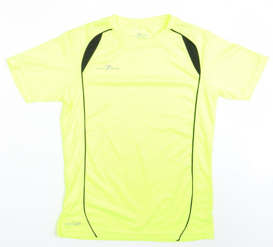 Front view of Precision Training men’s yellow basic t-shirt, size S