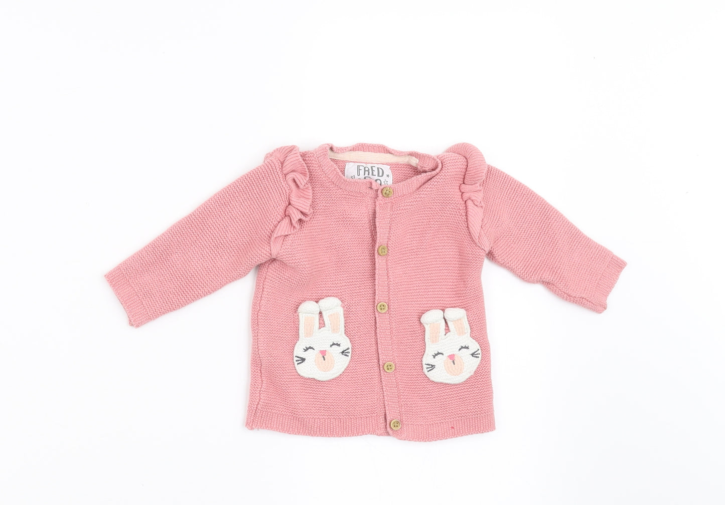 F&F Girls Pink   Cardigan Jumper Size 0-3 Months