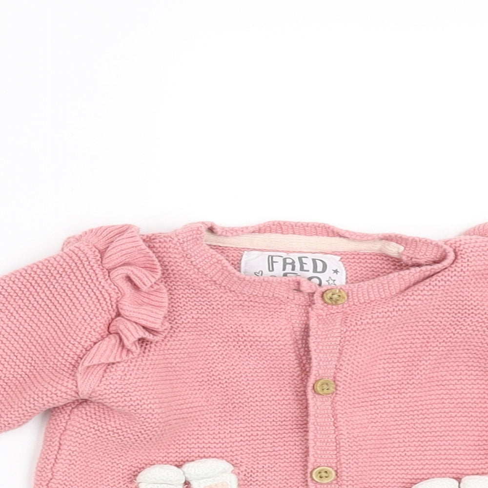 F&F Girls Pink   Cardigan Jumper Size 0-3 Months