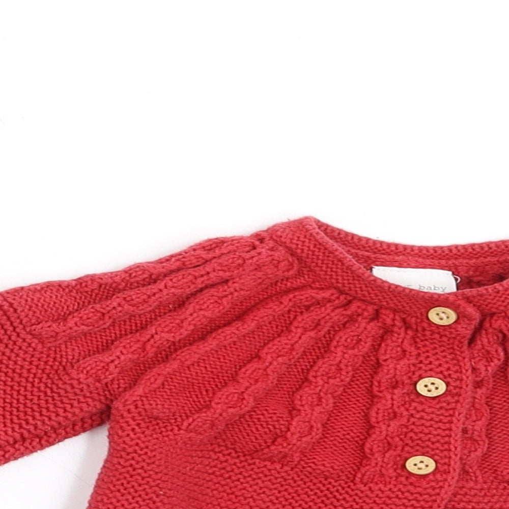 NEXT Girls Red   Cardigan Jumper Size 3-6 Months