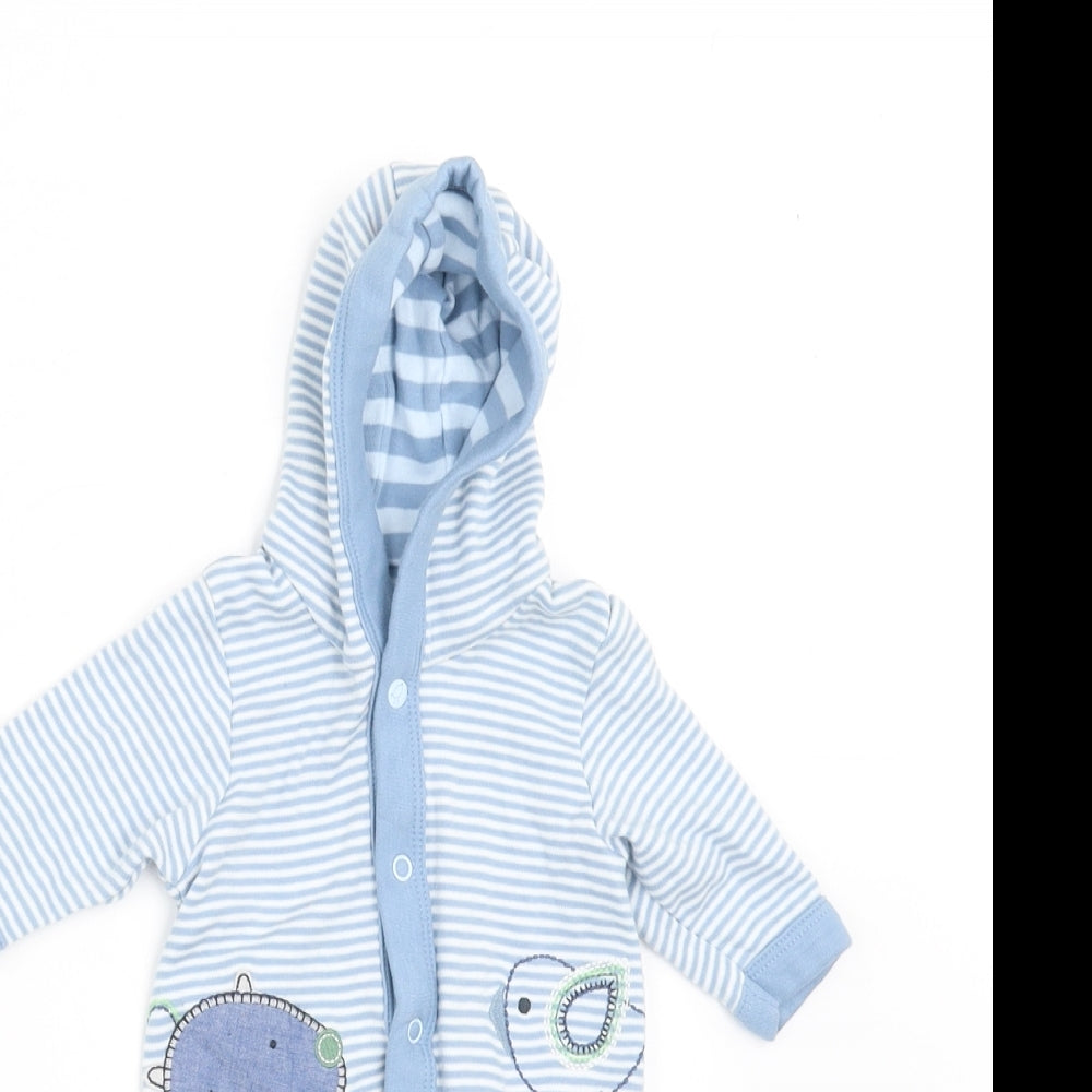 Marks and Spencer Boys Blue Striped  Romper One-Piece Size Newborn