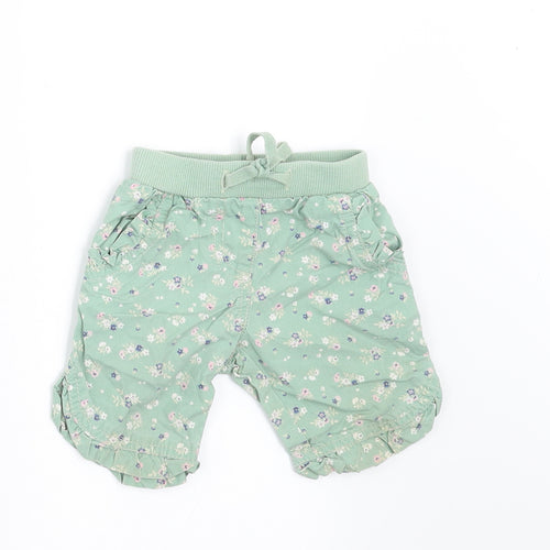 NEXT Girls Green Floral  Cropped Trousers Size 3-6 Months