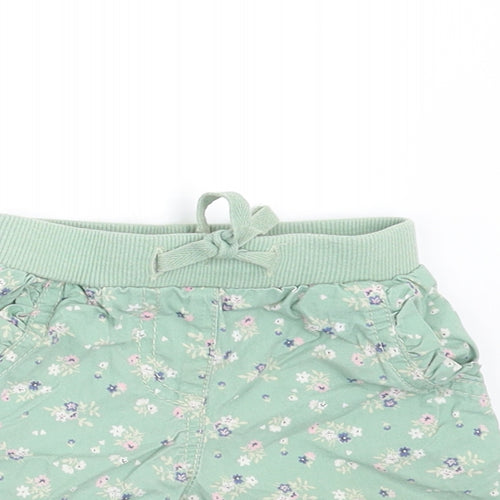 NEXT Girls Green Floral  Cropped Trousers Size 3-6 Months