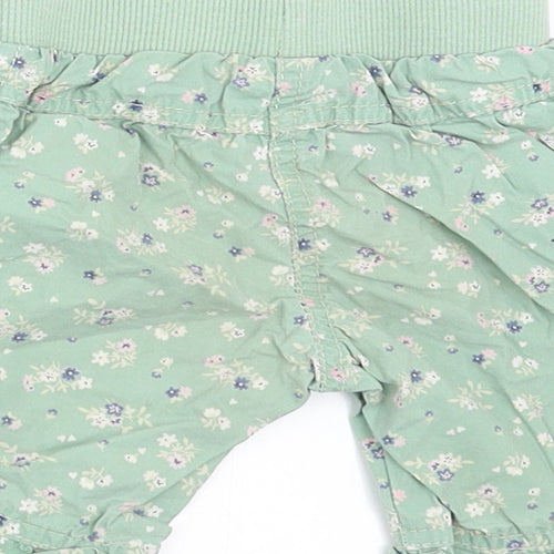 NEXT Girls Green Floral  Cropped Trousers Size 3-6 Months