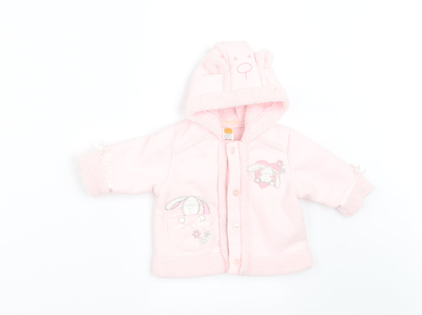 MINIMODE Girls Pink   Jacket  Size 0-3 Months  - EARS ON HOOD