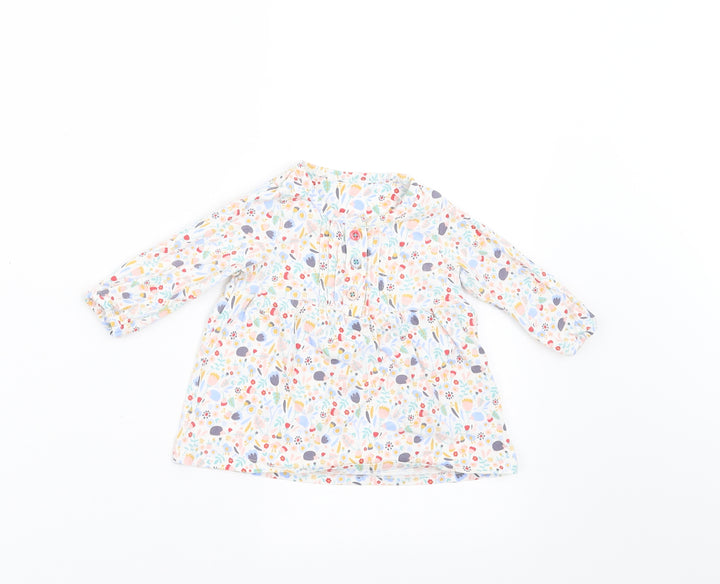 Marks and Spencer Girls White Floral A-Line Size 3-6 Months