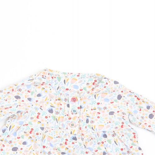 Marks and Spencer Girls White Floral  A-Line  Size 3-6 Months