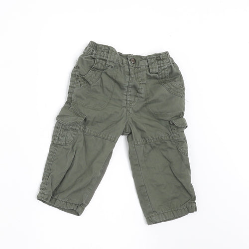 George Boys Green   Cargo Trousers Size 3-6 Months  - SIDE POCKETS
