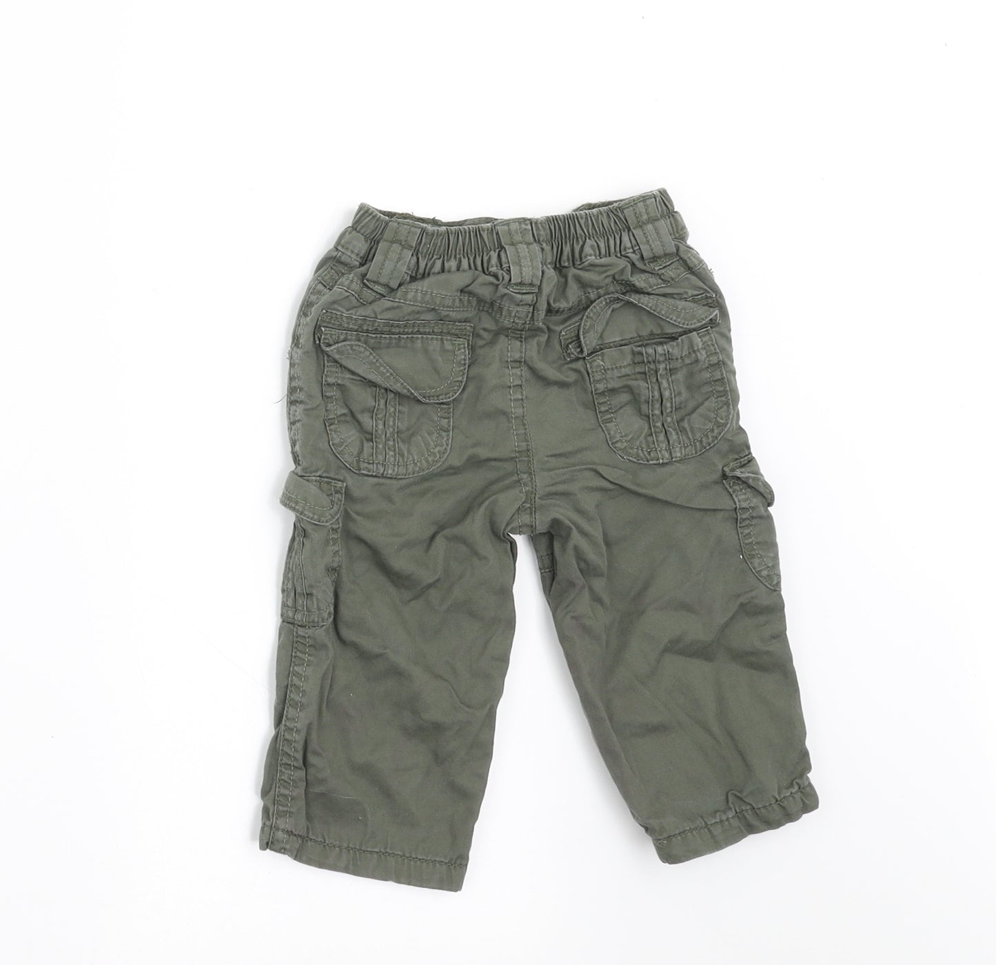 George Boys Green   Cargo Trousers Size 3-6 Months  - SIDE POCKETS