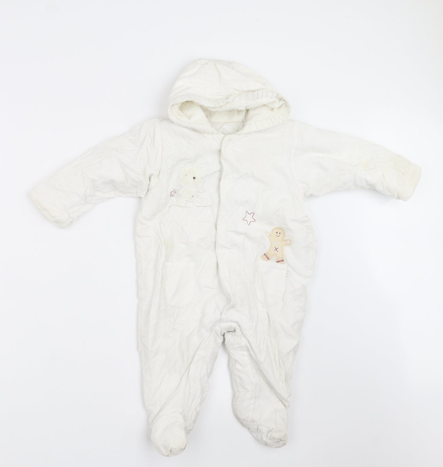 Marks and Spencer Baby White   Jacket Snowsuit Size 6-9 Months