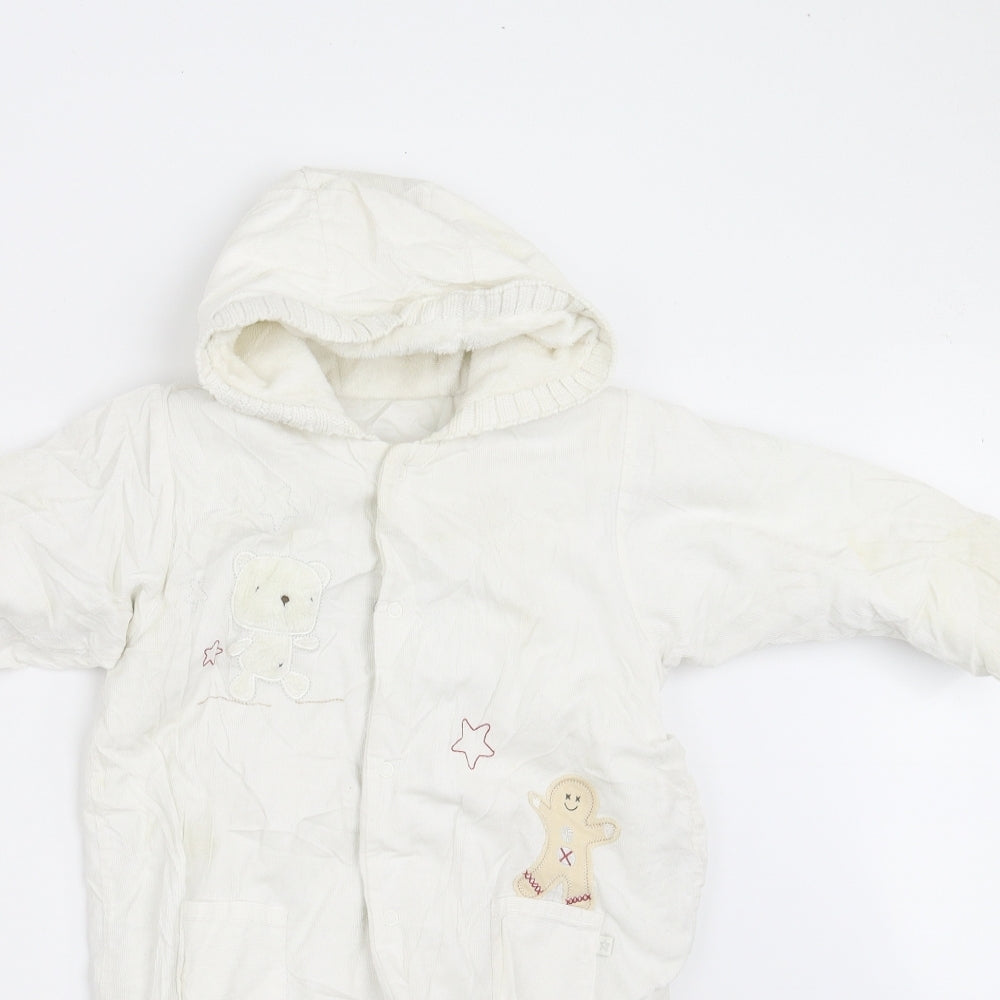 Marks and Spencer Baby White   Jacket Snowsuit Size 6-9 Months