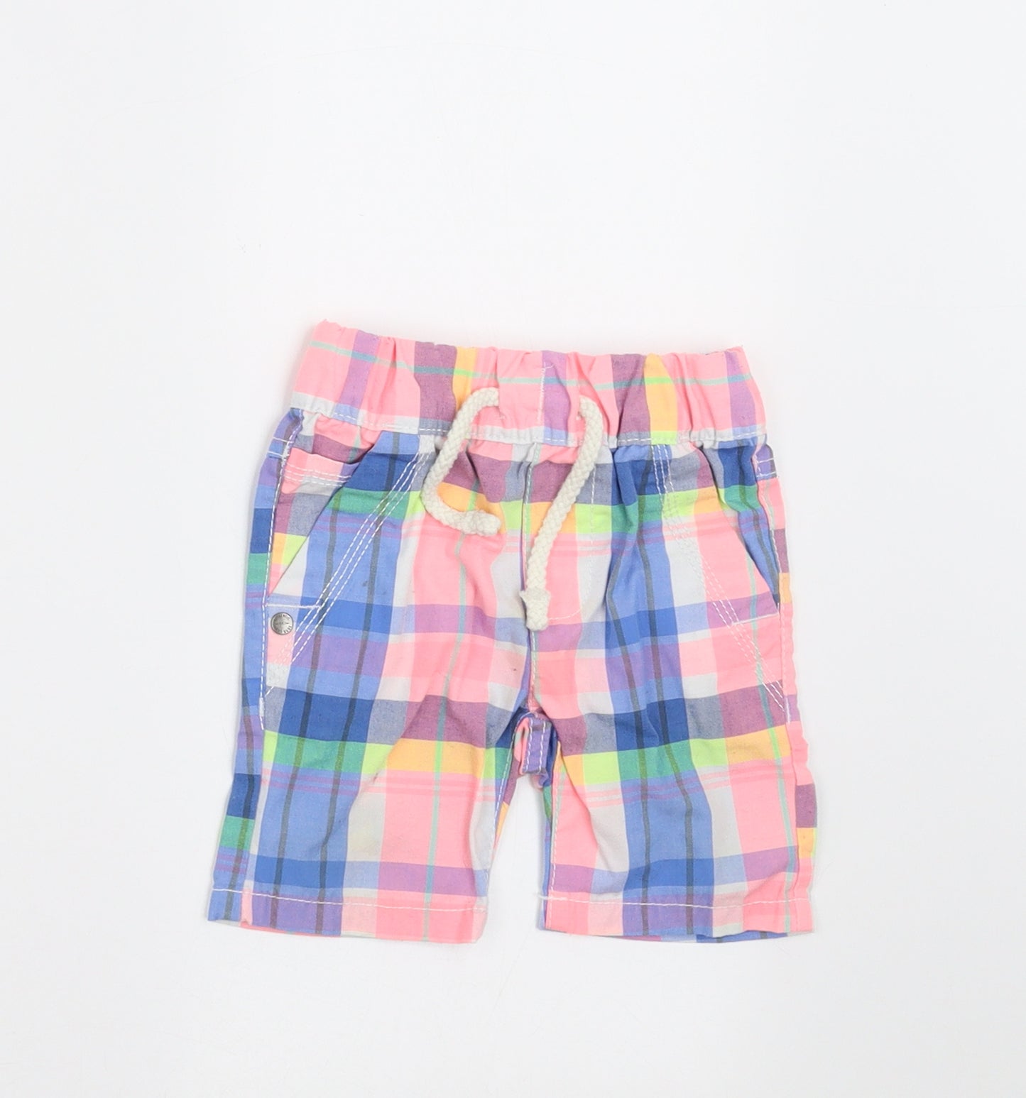 NEXT Boys Multicoloured Check  Cropped Trousers Size 6-9 Months  - shorts