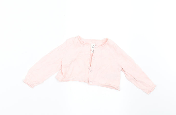 Gap Girls Pink Cardigan Jumper Size 6-9 Months