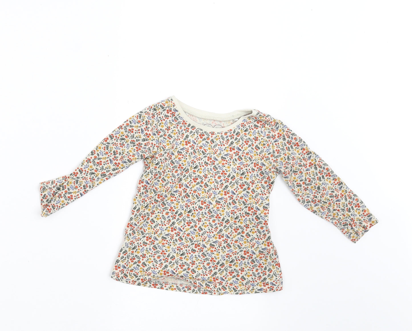 NEXT Girls Beige Floral  Basic T-Shirt Size 6-9 Months