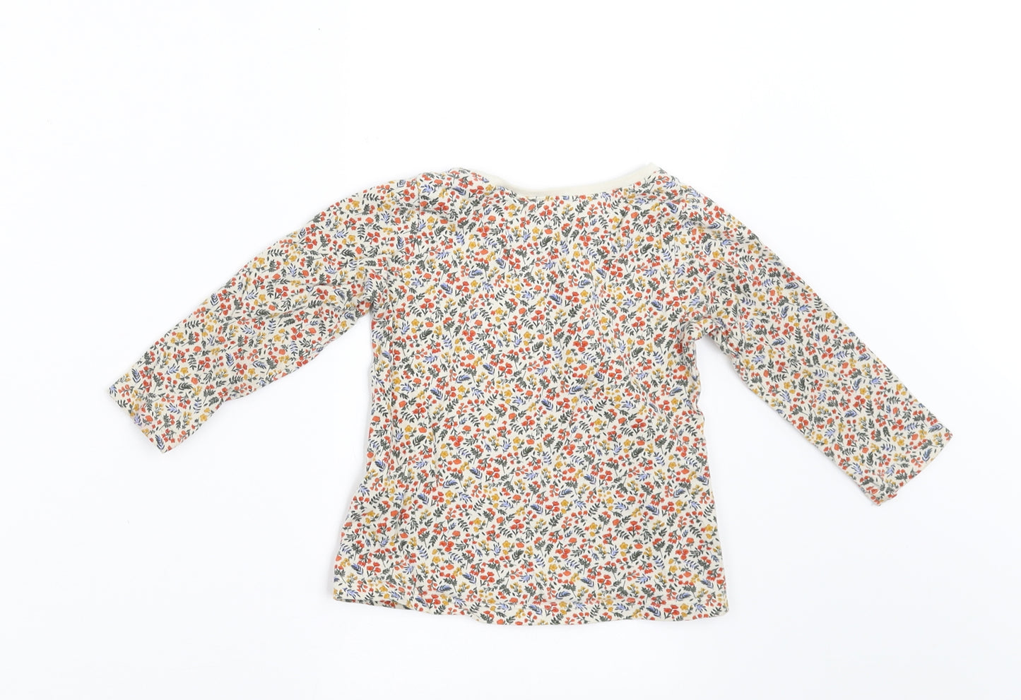 NEXT Girls Beige Floral  Basic T-Shirt Size 6-9 Months