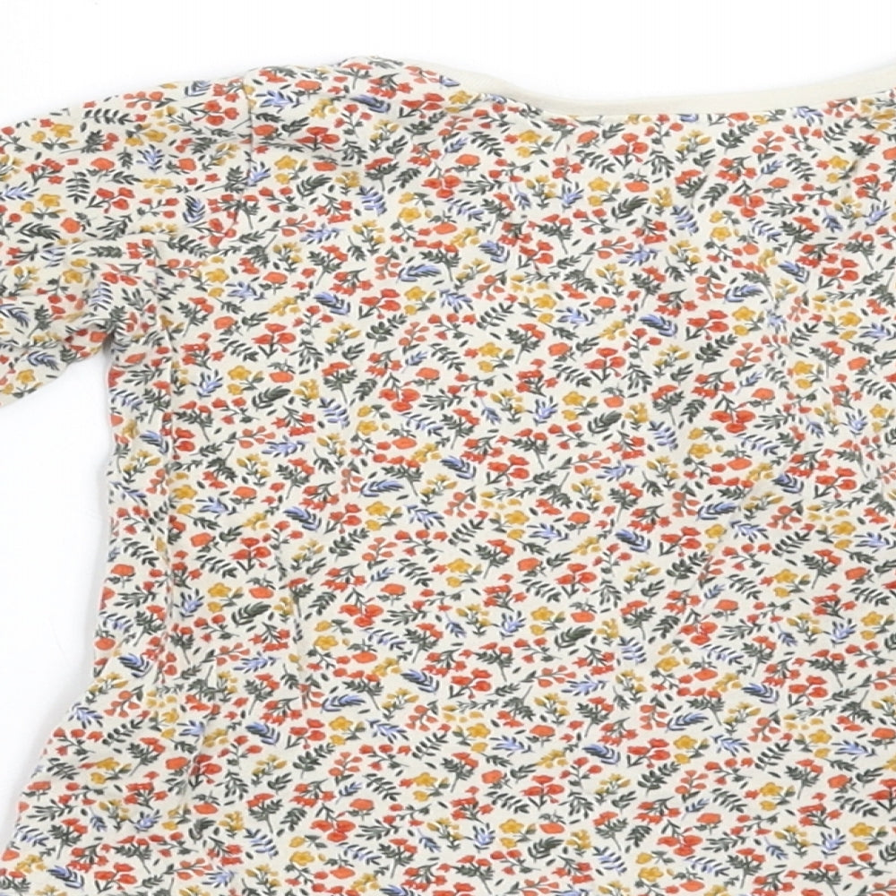 NEXT Girls Beige Floral  Basic T-Shirt Size 6-9 Months