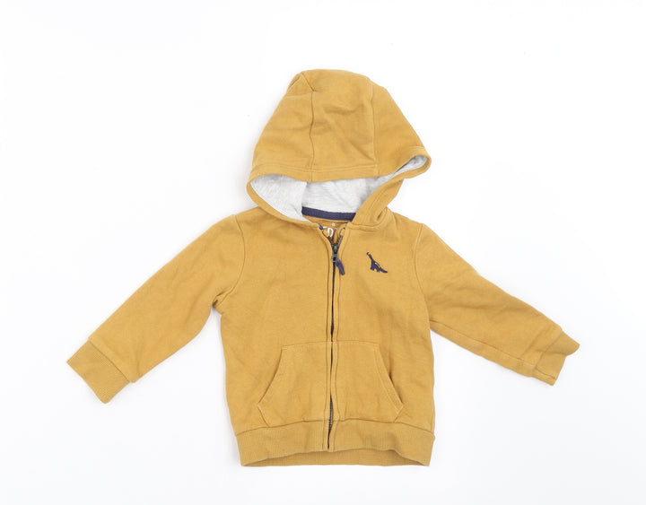 F&F Boys Yellow Full Zip Jumper Size 6-9 Months - dinasour