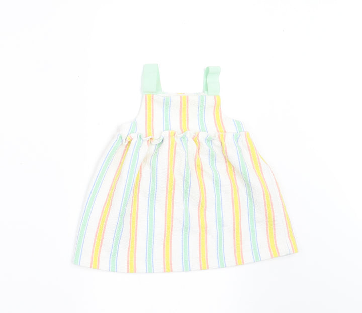 Zara Girls White Striped A-Line Size 3-6 Months