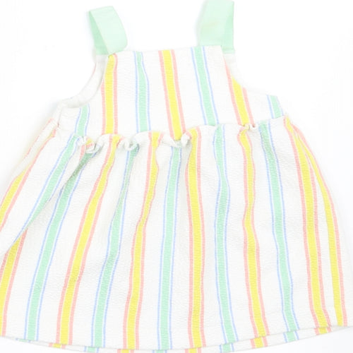 Zara Girls White Striped  A-Line  Size 3-6 Months
