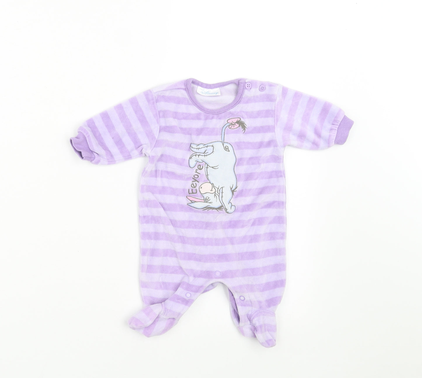 Disney Baby Purple Spotted Velour Babygrow One-Piece Size Newborn  - Eeyore disney