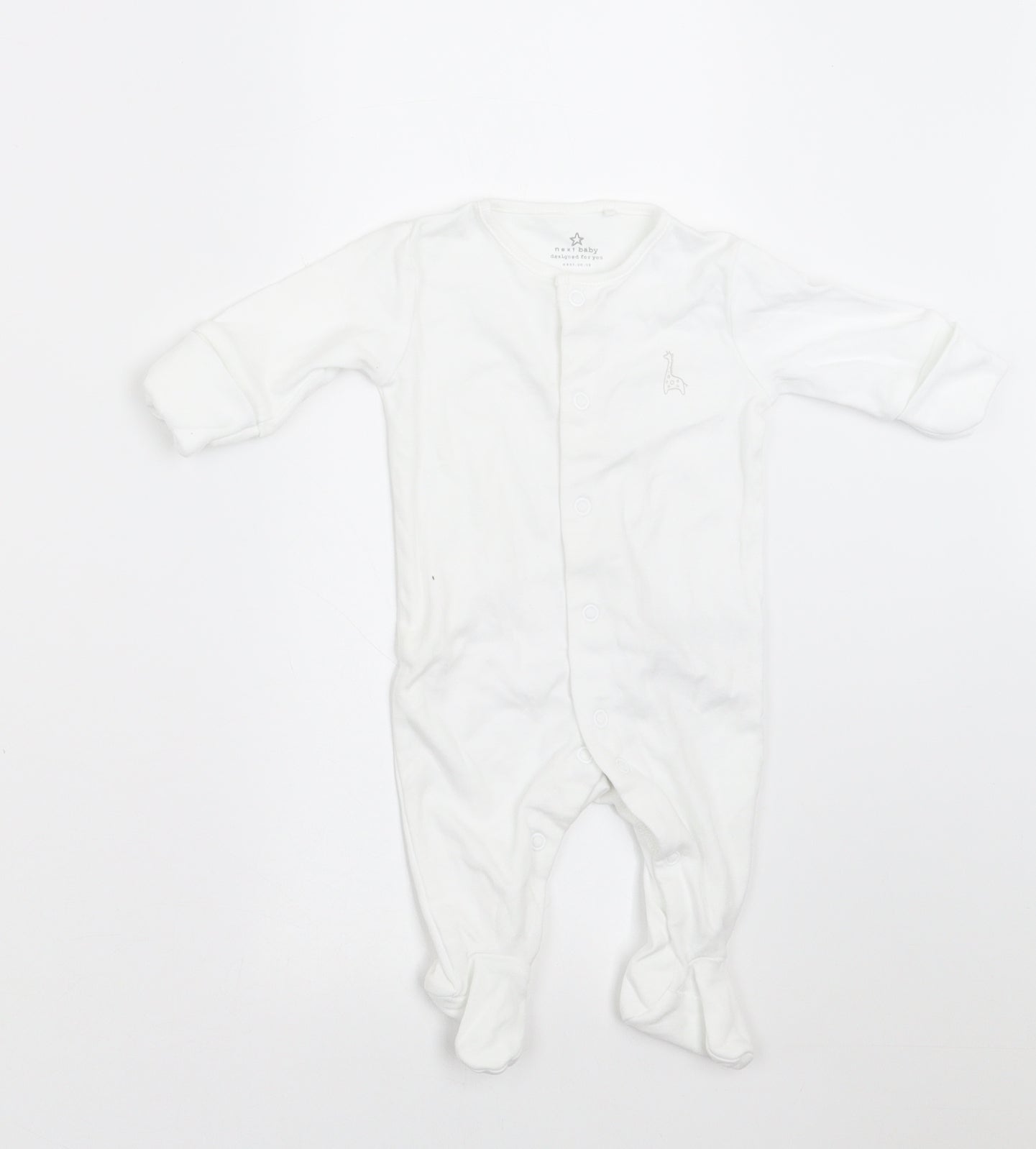 NEXT Baby White   Babygrow One-Piece Size Newborn  - BUILT IN MITTENS