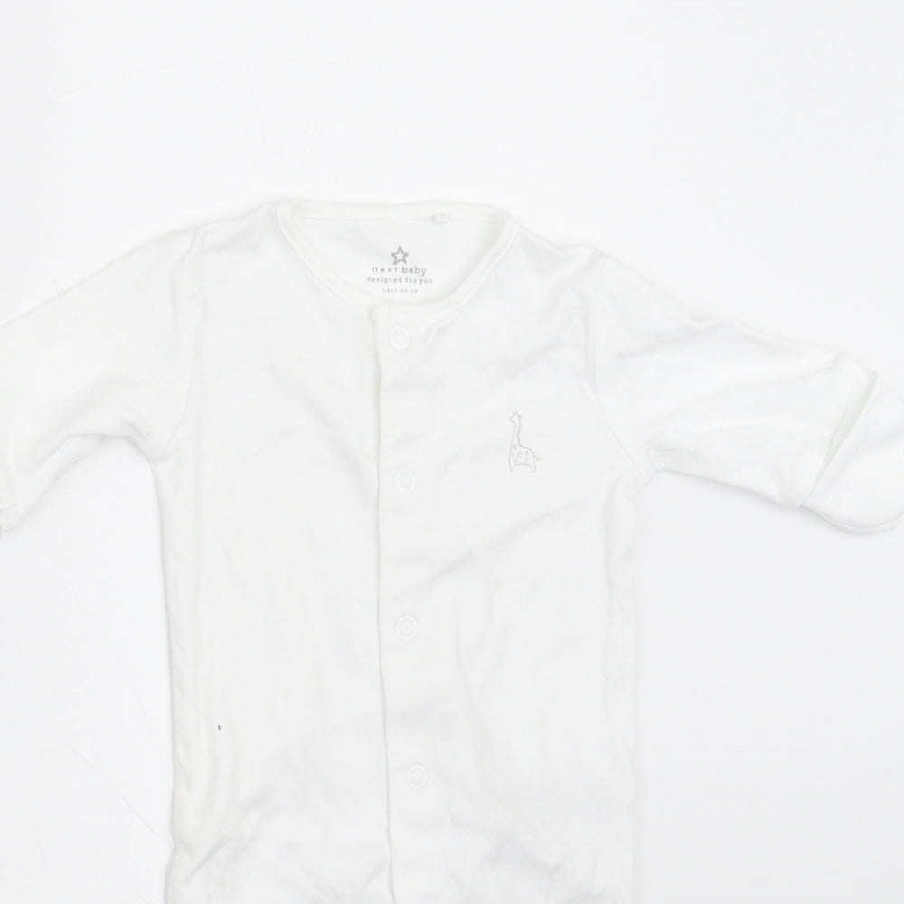 NEXT Baby White   Babygrow One-Piece Size Newborn  - BUILT IN MITTENS