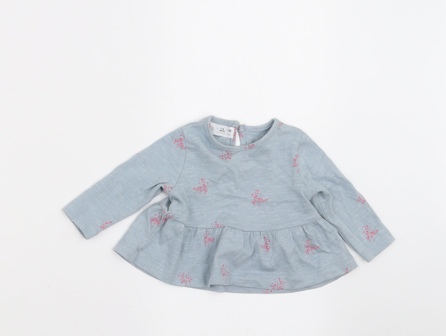 Zara Girls Blue Floral  A-Line  Size 0-3 Months
