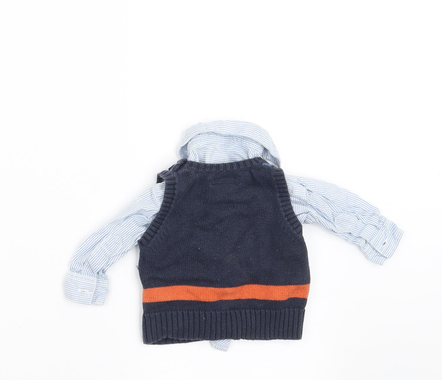 mamas & papas Boys Blue Striped  Basic Button-Up Size Newborn  - shirt and jumper