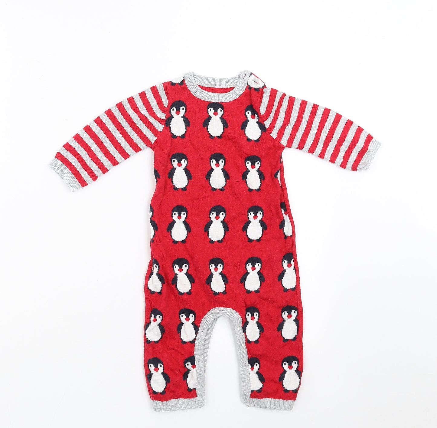 George Baby Red Geometric  Romper One-Piece Size 6-9 Months  - PENGUIN