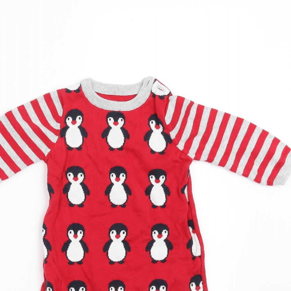 George Baby Red Geometric  Romper One-Piece Size 6-9 Months  - PENGUIN