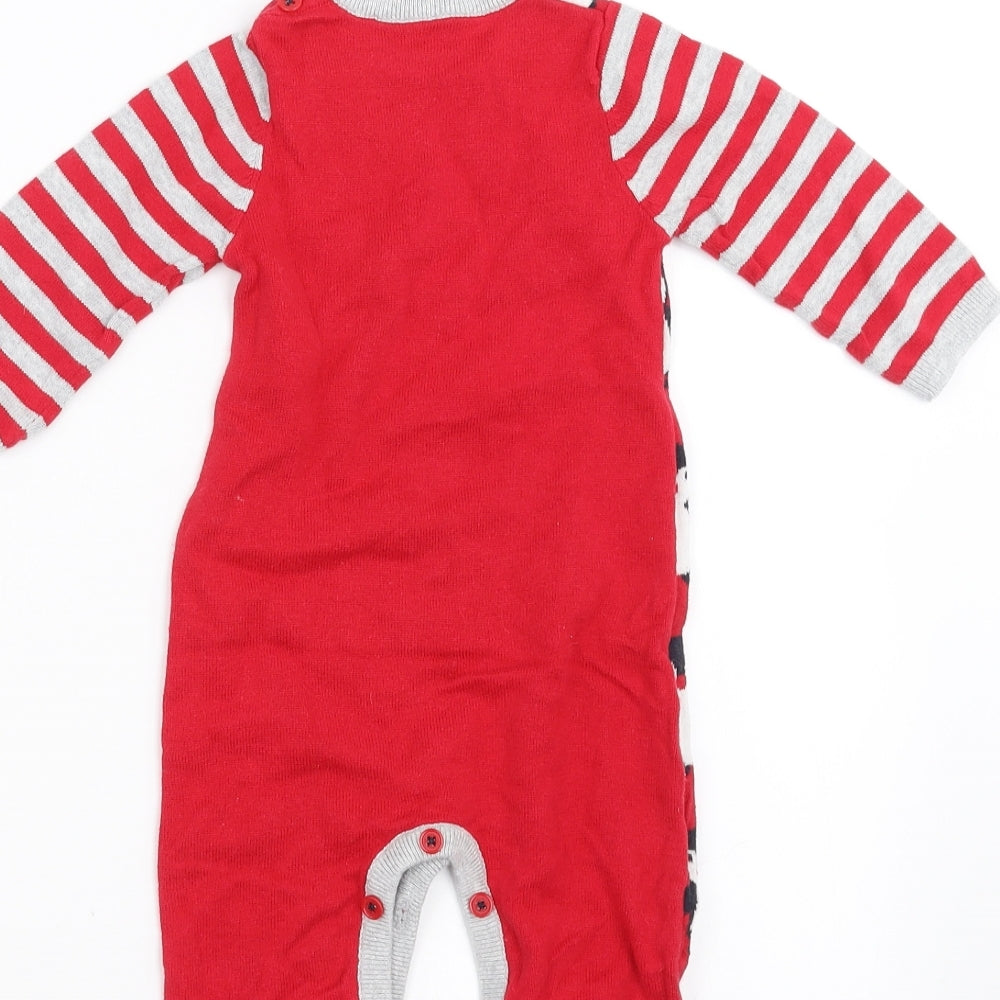 George Baby Red Geometric  Romper One-Piece Size 6-9 Months  - PENGUIN