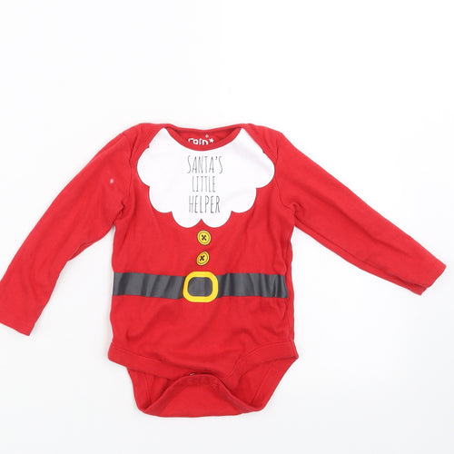 TU Baby Red   Basic T-Shirt Size 12-18 Months  - santa's little helper