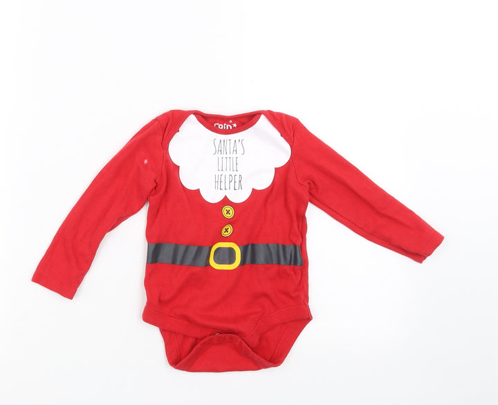 TU Baby Red Basic T-Shirt Size 12-18 Months - santa's little helper