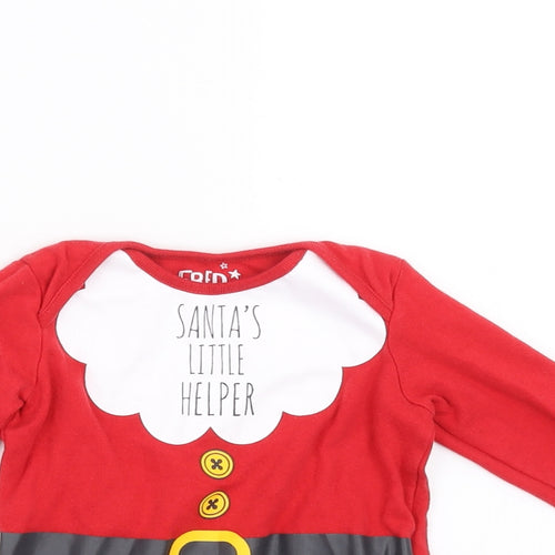 TU Baby Red   Basic T-Shirt Size 12-18 Months  - santa's little helper