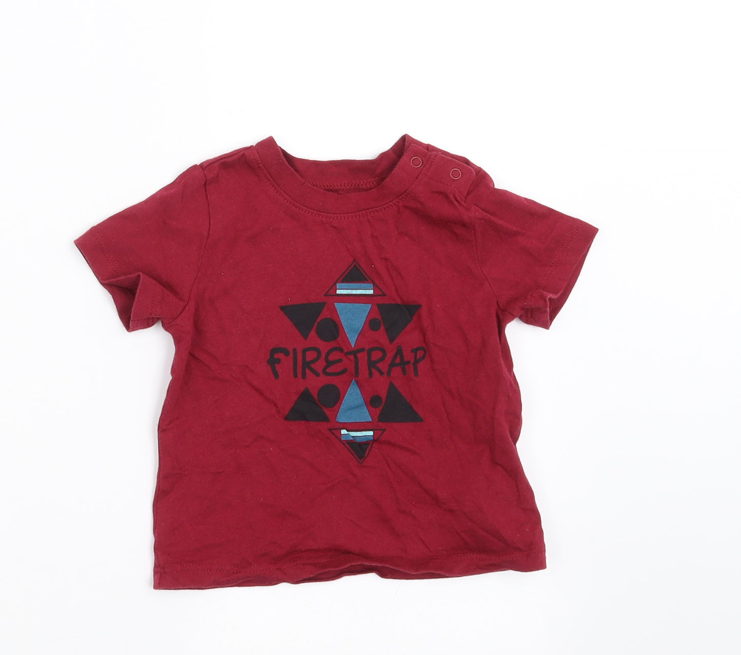 Firetrap Boys Red   Basic T-Shirt Size 6-9 Months