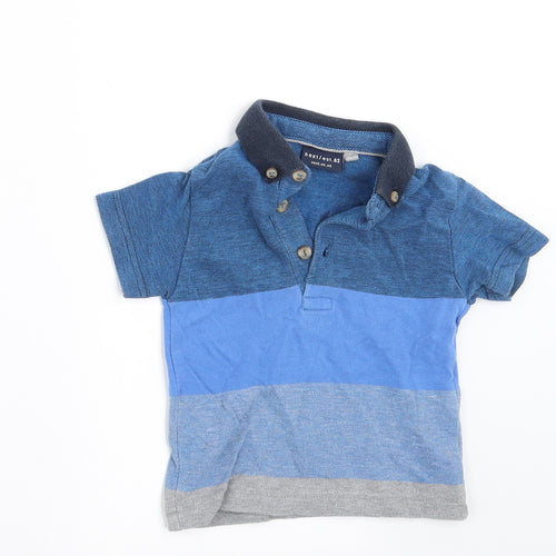 NEXT Boys Blue Spotted  Basic Polo Size 6-9 Months