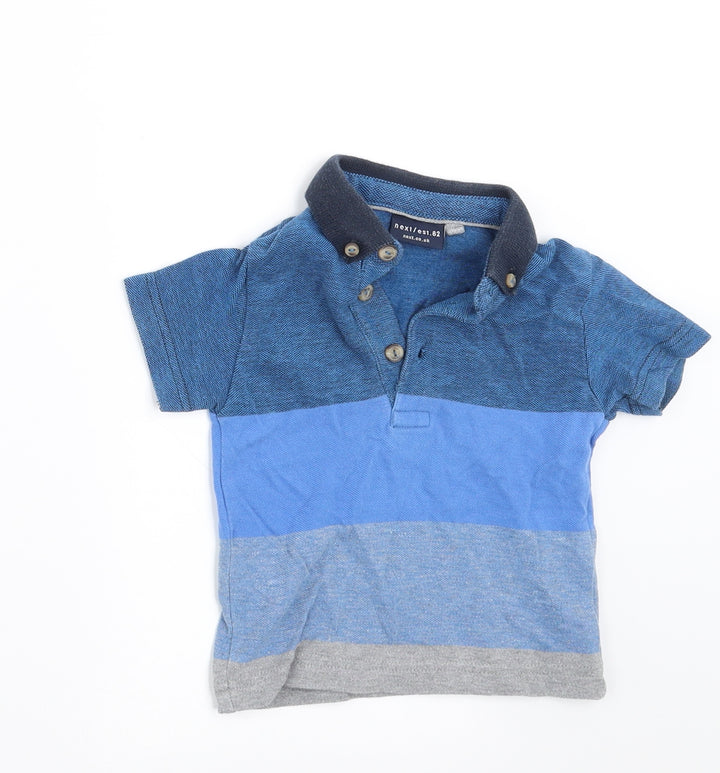 NEXT Boys Blue Spotted Basic Polo Size 6-9 Months