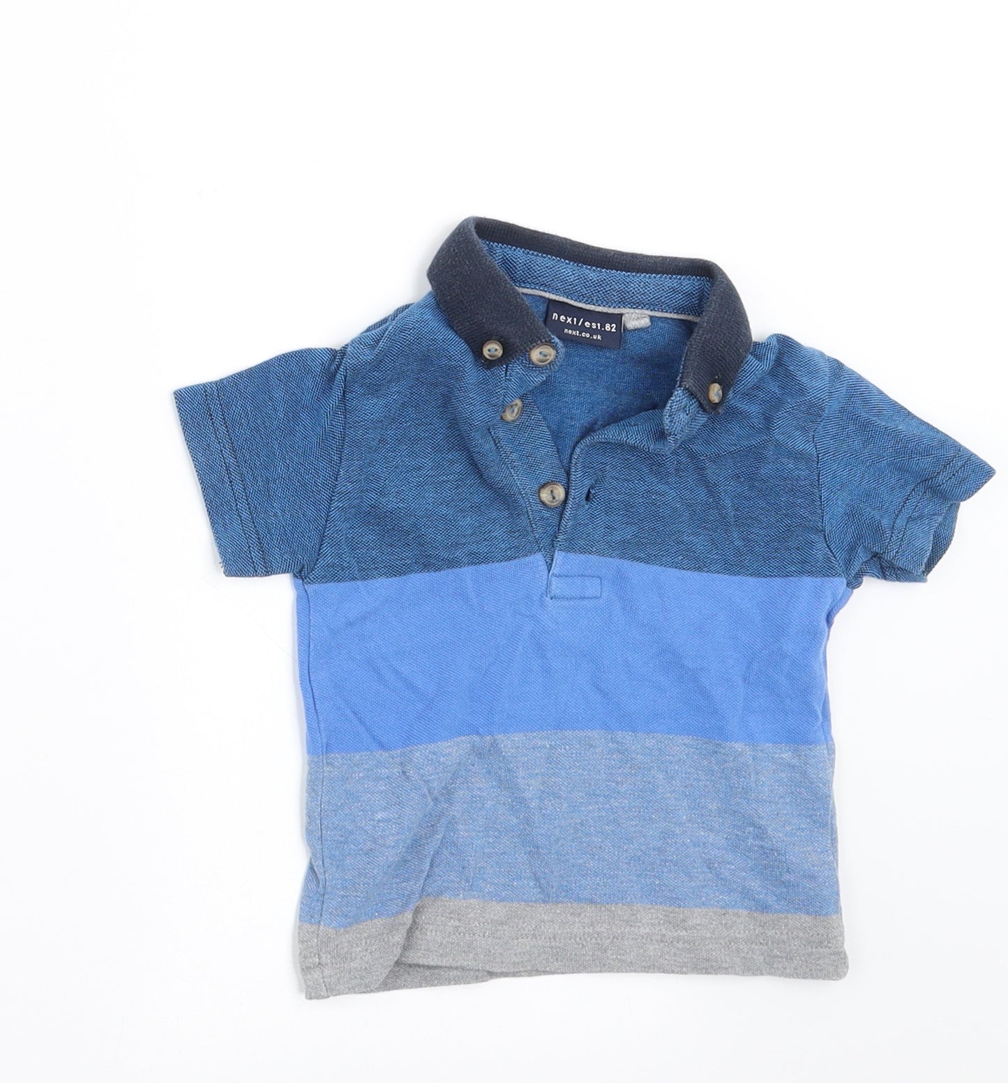 NEXT Boys Blue Spotted  Basic Polo Size 6-9 Months