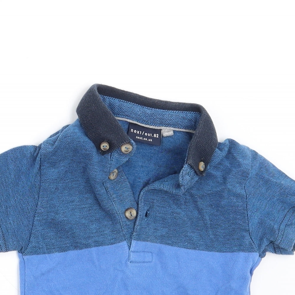 NEXT Boys Blue Spotted  Basic Polo Size 6-9 Months