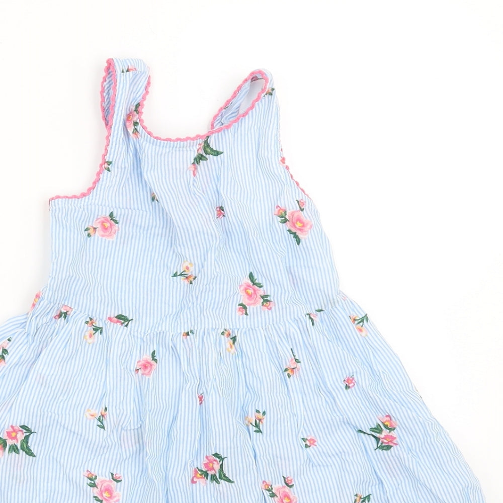 Primark Girls Blue Striped  A-Line  Size 3-4 Years