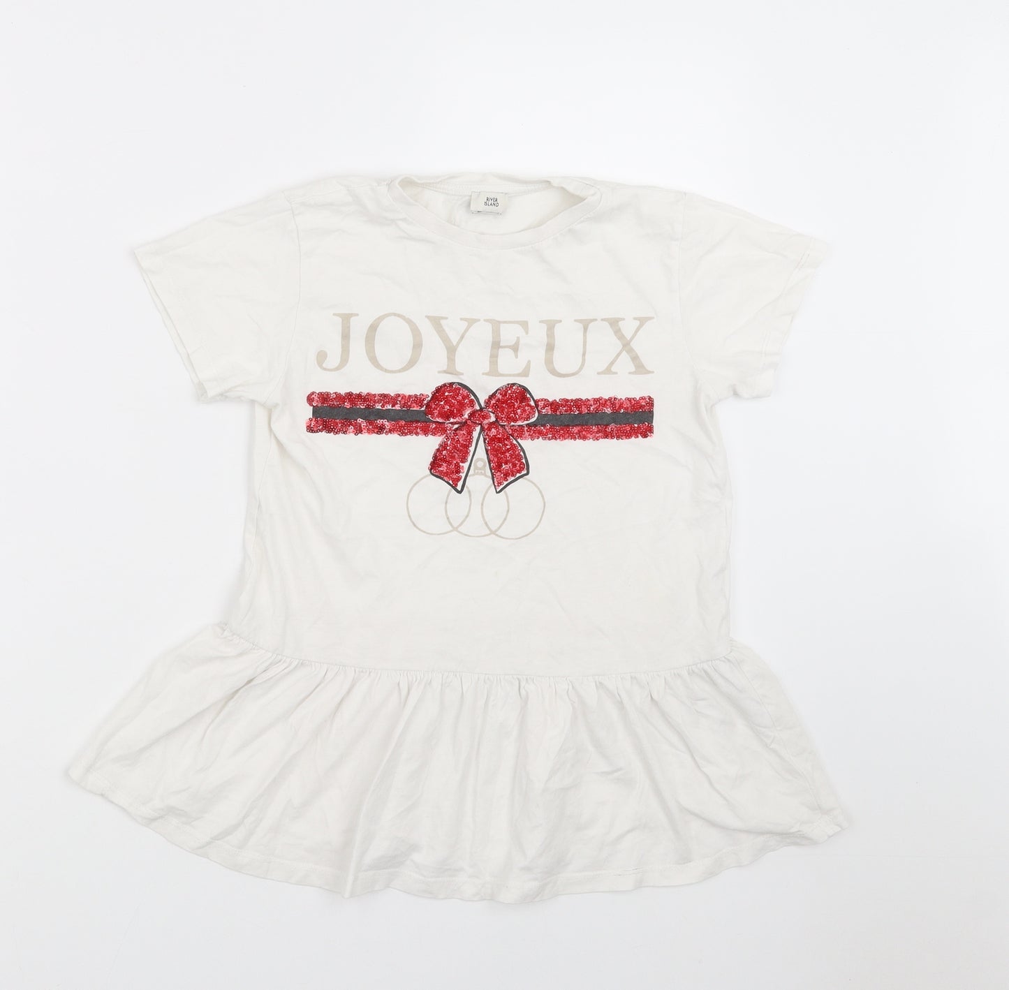 River Island Girls White   Basic T-Shirt Size 9 Years  - joyeux