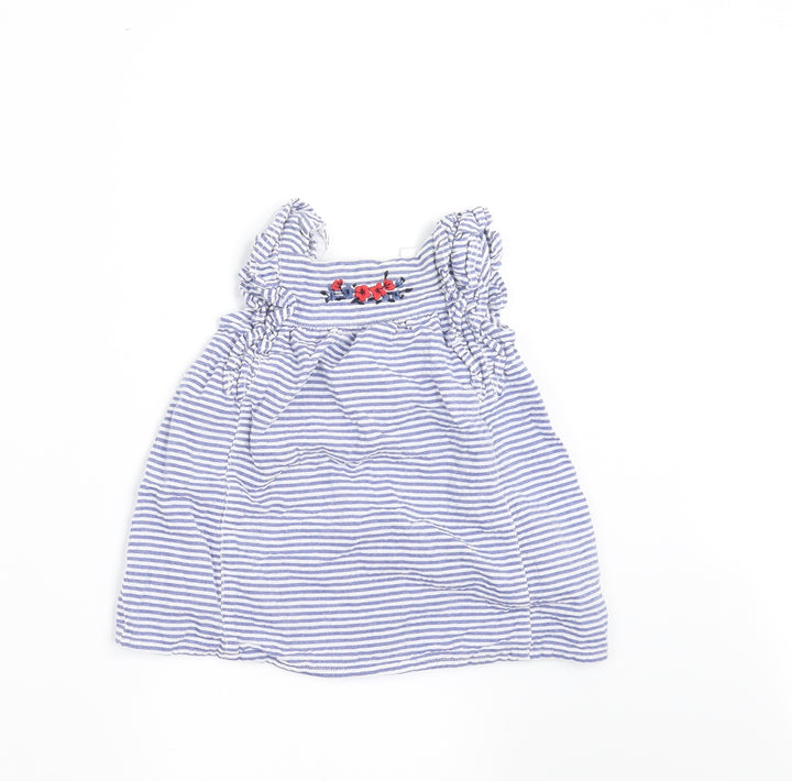 F&F Girls Blue Striped A-Line Size 3-6 Months