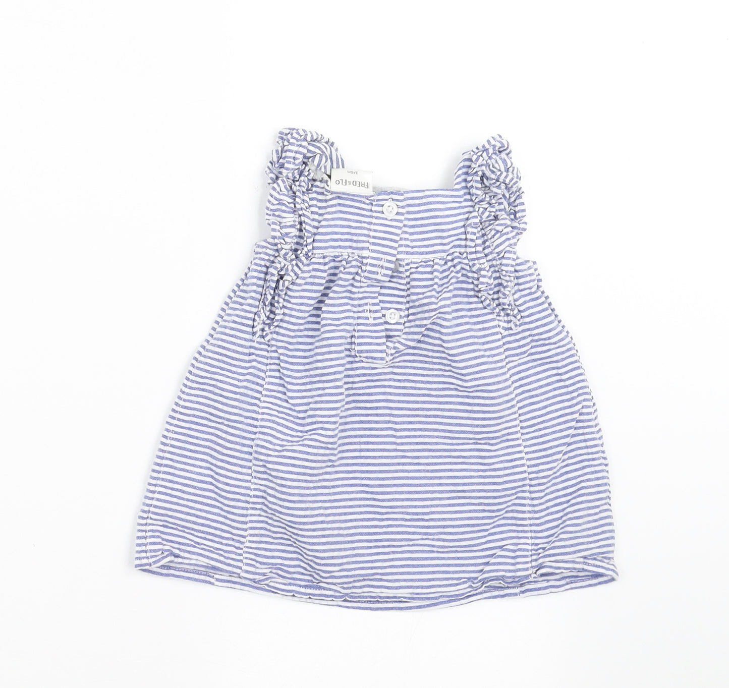 F&F Girls Blue Striped  A-Line  Size 3-6 Months